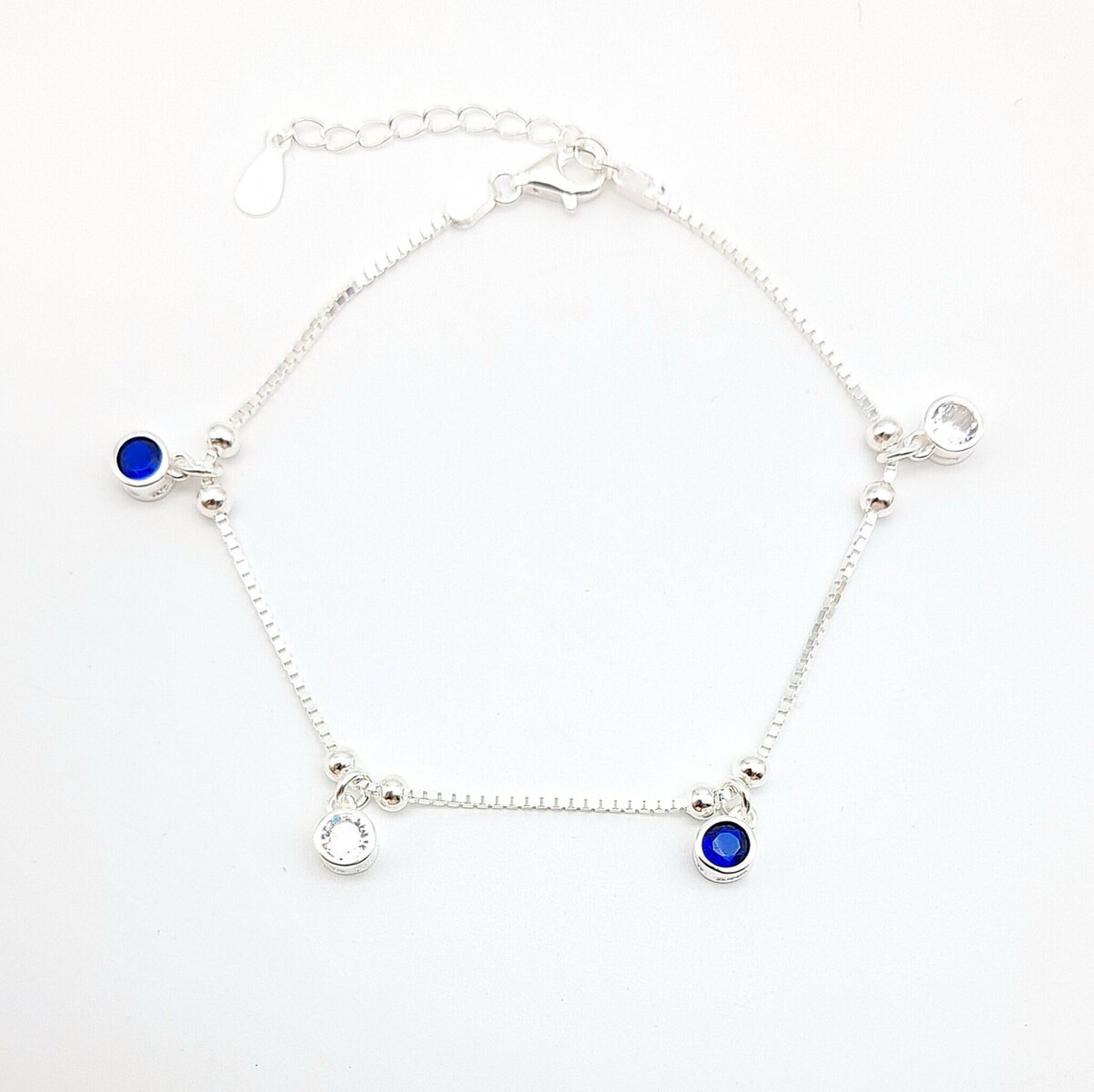 Pulsera de plata 925 con circonias, PUNTO DE LUZ. 