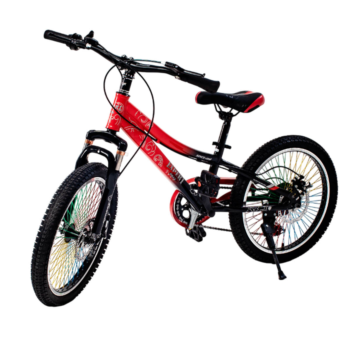 Bicicleta R20 C/ Cambios, Suspensión, Freno De Disco El Rey - Rojo 