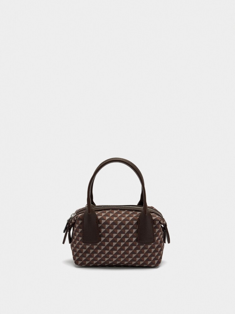 Bolso Bandolera Estampado De Nylon camel