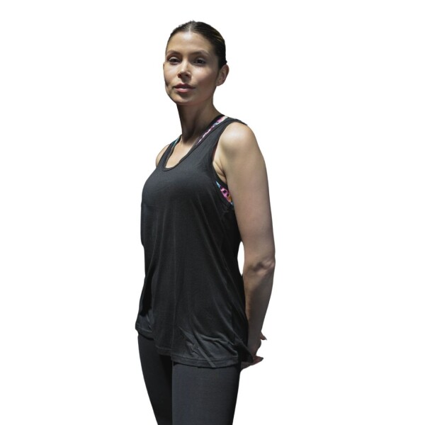 MUSCULOSA SPANDEX NADADORA NEGRO
