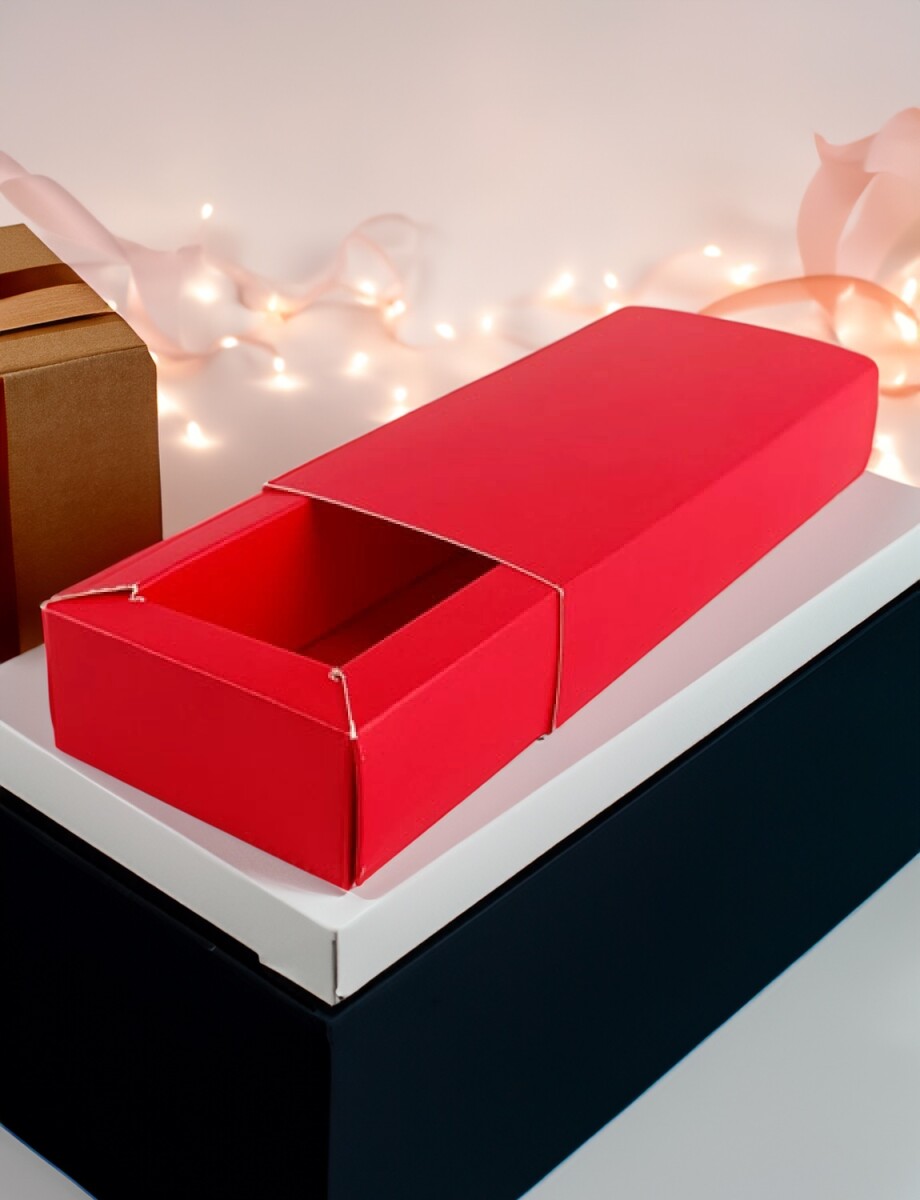 Caja eco bombones 6x12x2,5 cm. (3 bombones) - ROJO 