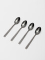 Cuchara De Té Asher Set 4un. Negro Brillante Color Unico