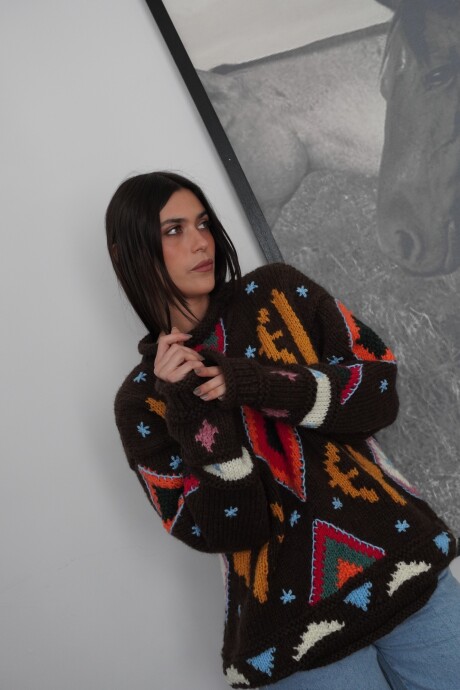 Sweater Gitano Lana Base Chocolate