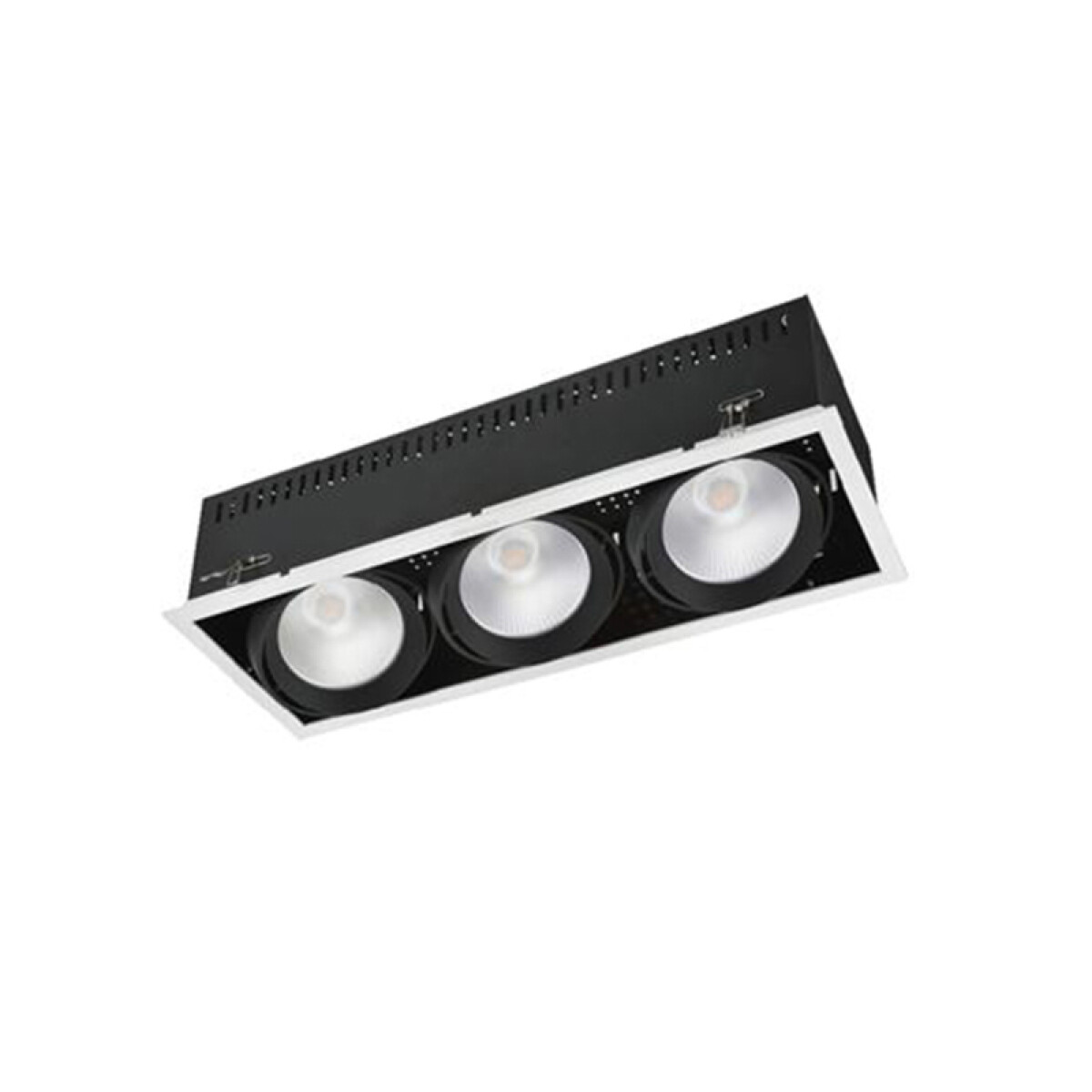 Luminaria de embutir LED móvil negra cálida 3x20W - NV0726 
