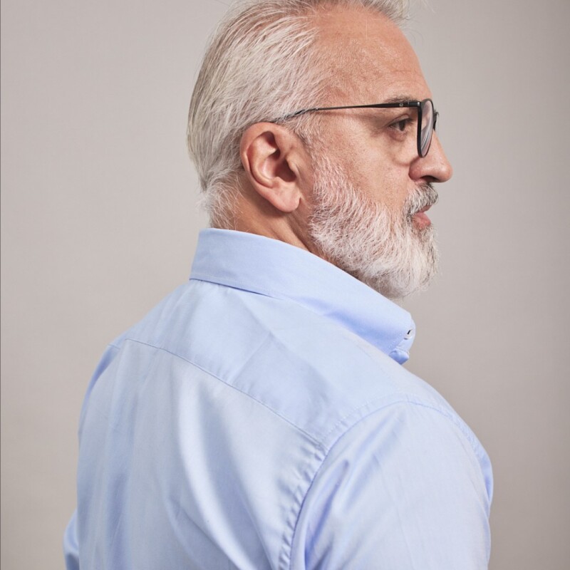 CAMISA OXFORD CELESTE