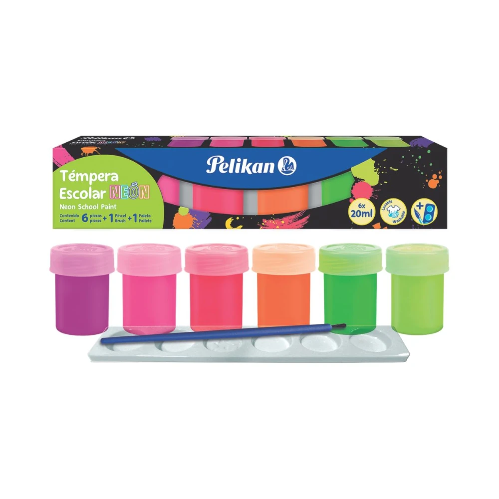 PELIKAN TEMPERA NEON SURT COLORES CJ X 6