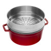 STAUB COCOTTE C/ VAPORIERA - 26 CM CHERRY STAUB COCOTTE C/ VAPORIERA - 26 CM CHERRY