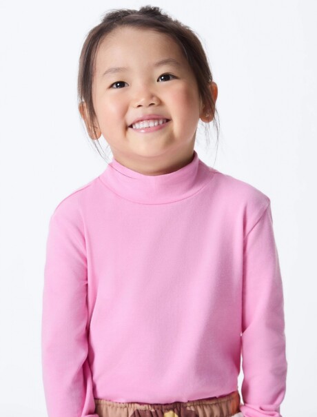 POLERA INFANTIL DE CUELLO ALTO ROSADO