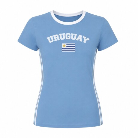 Camiseta Uruguay Dama Bandera Uy Celeste T-s CELESTE