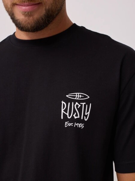 T.SHIRT RUSTY ROKAI NEGRO
