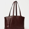 Shopper Raix en efecto cuero liso Bordeaux