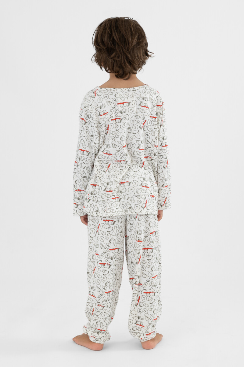 Pijama infantil snoopy Gris melange
