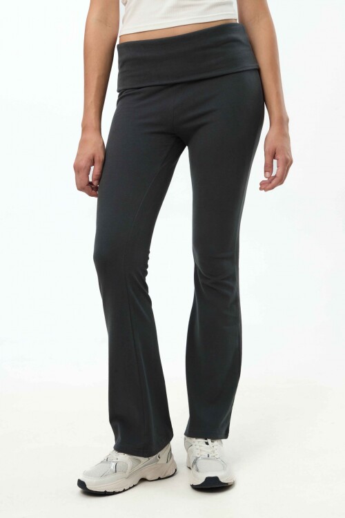 Calza Wide Leg Gris Melange