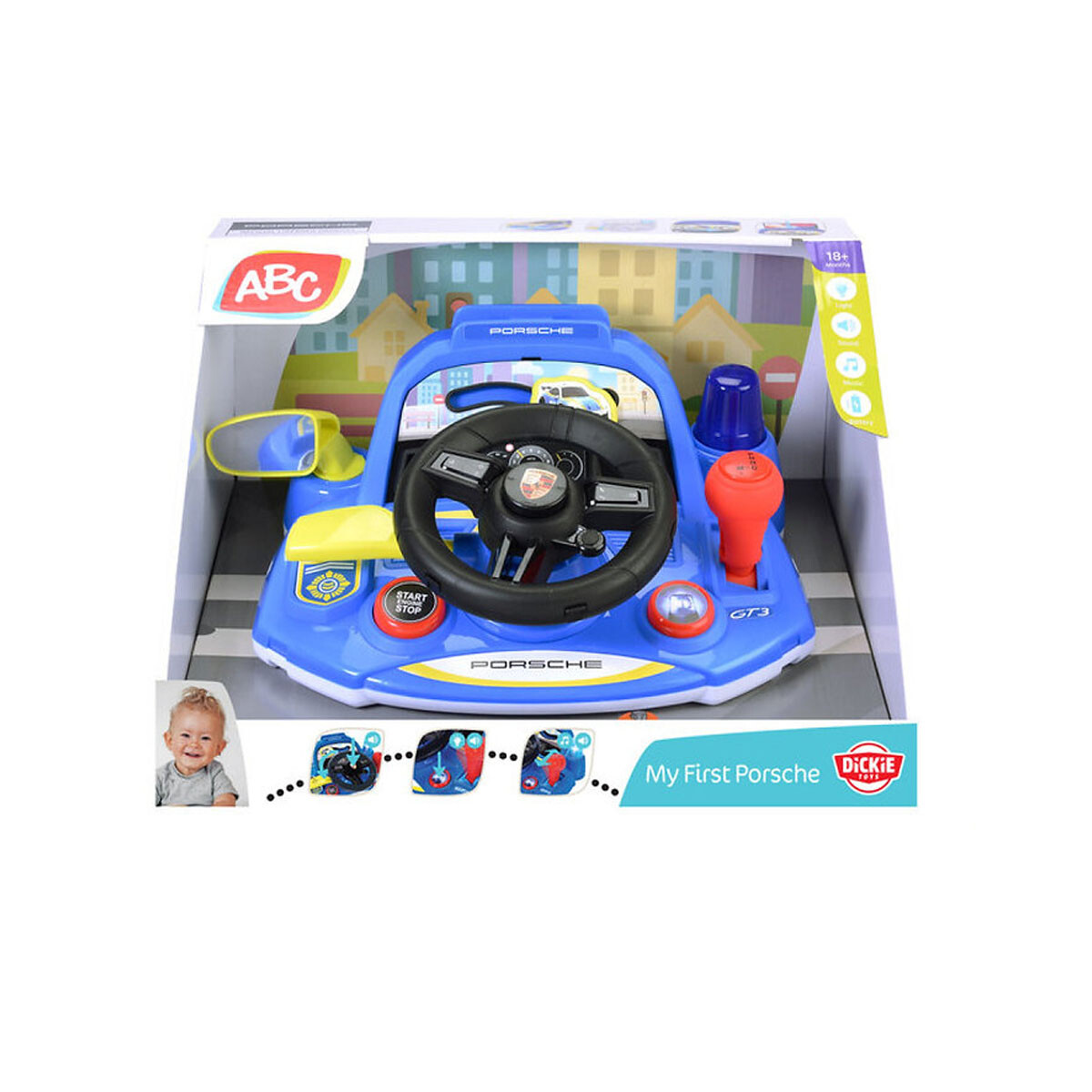 Volante Interactivo Auto Porsche oficial Dickie Toys 