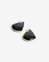 Aros Argollas Color Argollas Resina Y Metal - Negro