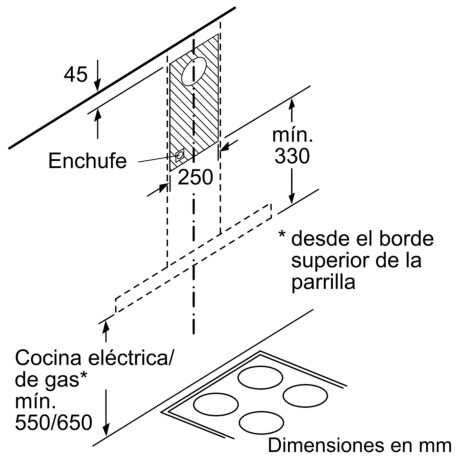 CAMPANA DE PARED BOSCH 3-POTENCIAS DWB96BC50 PLANA 90CM