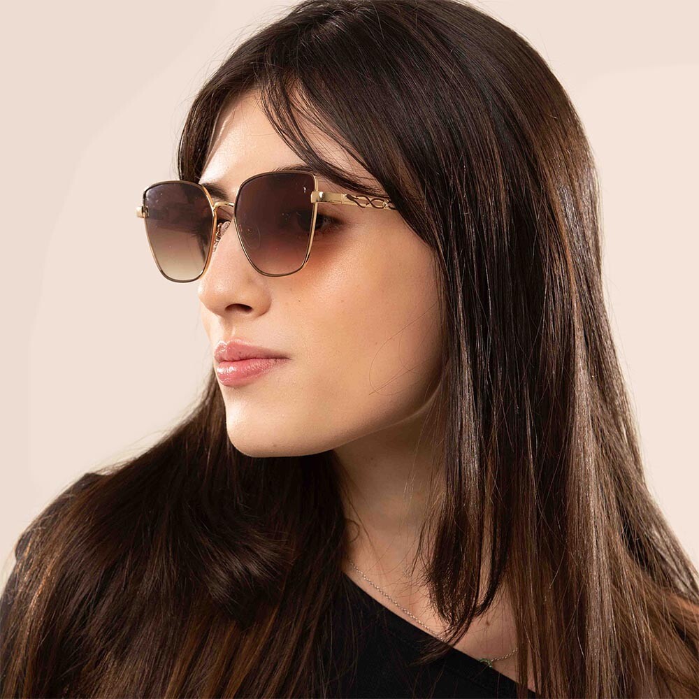 Lentes De Sol Alok Space Rave Cuadrado Gradiente Marón/Marrón