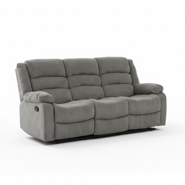 SOFÁ SILLON RECLINABLE 3 CUERPOS GRIS