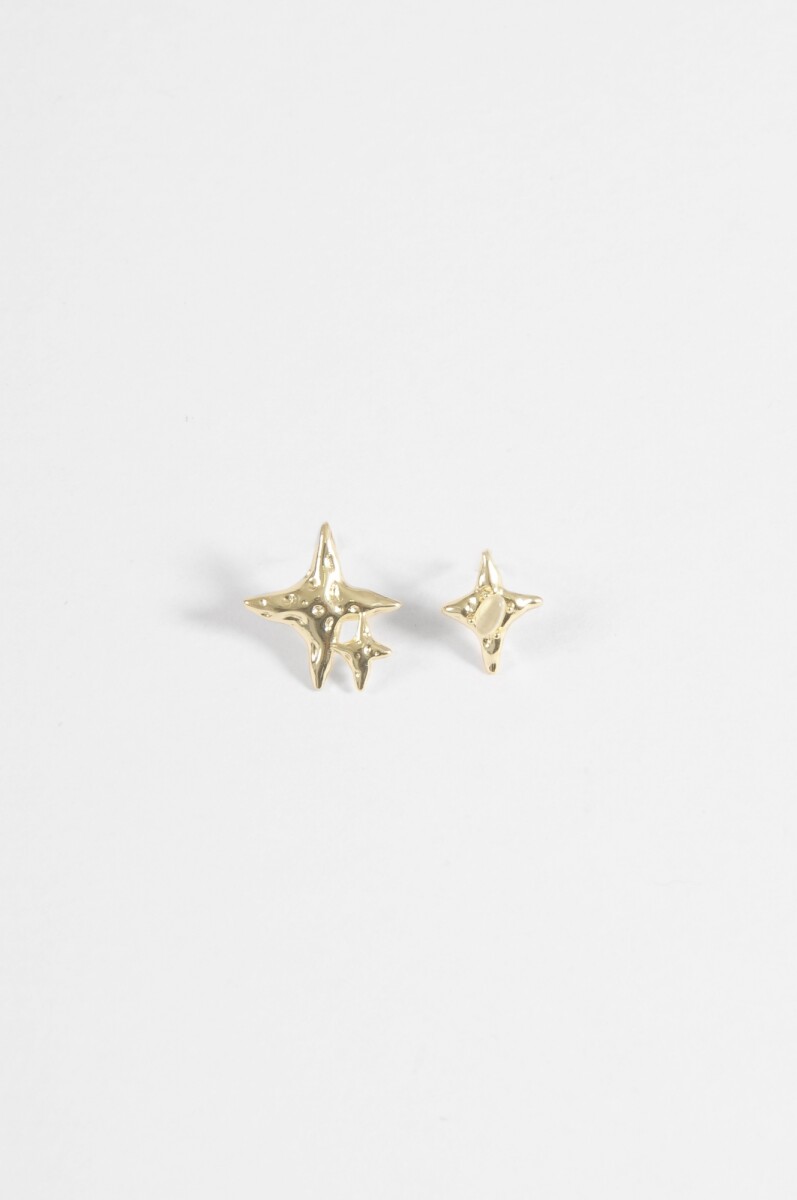 Caravanas estrella asimétrica - dorado 