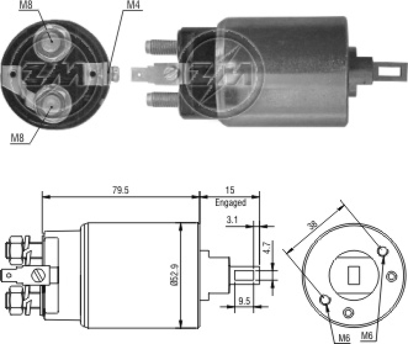 AUTOMATICO DE ARRANQUE - 12V EFFA IDEAL-JMC-D21-DAEWOO DAMAS=SS.3228CH ZM 