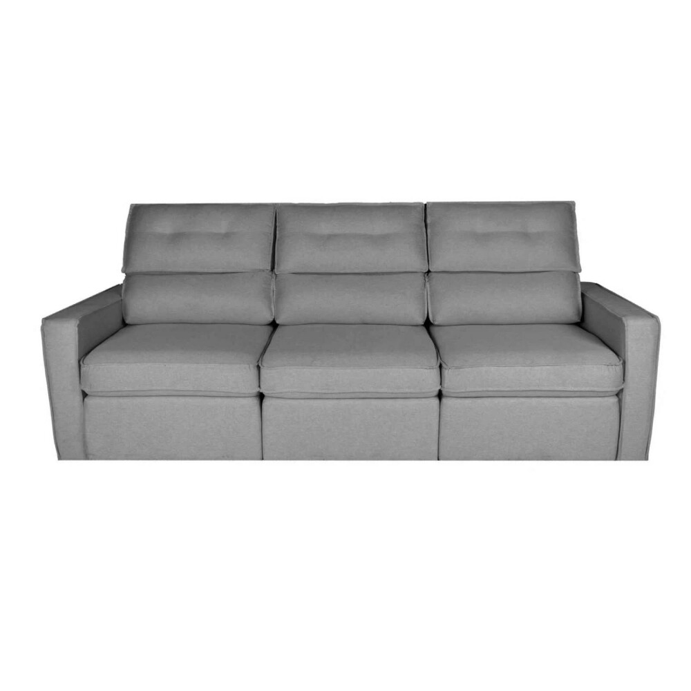 SOFA RETRACTIL 3 CUERPOS TELA GRIS AMBAR