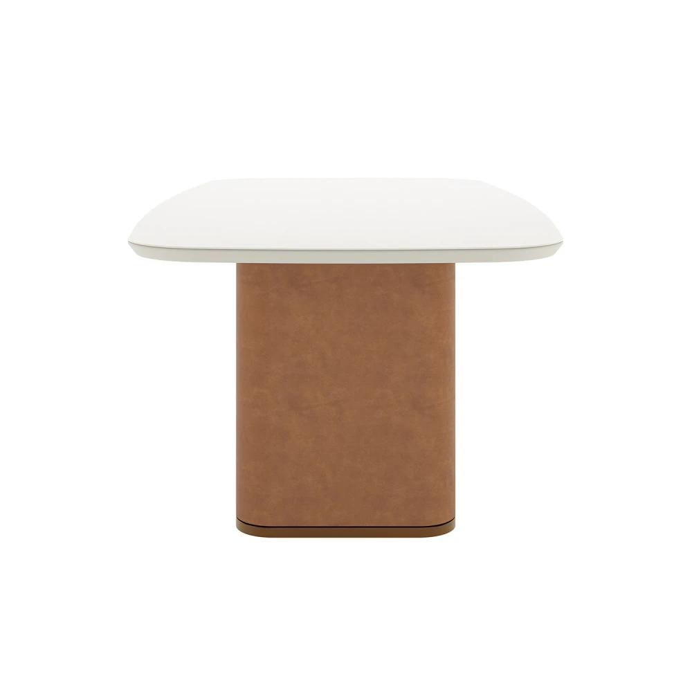Mesa De Comedor Lintz - 184 - Linea Mónaco Blanco/Marrón