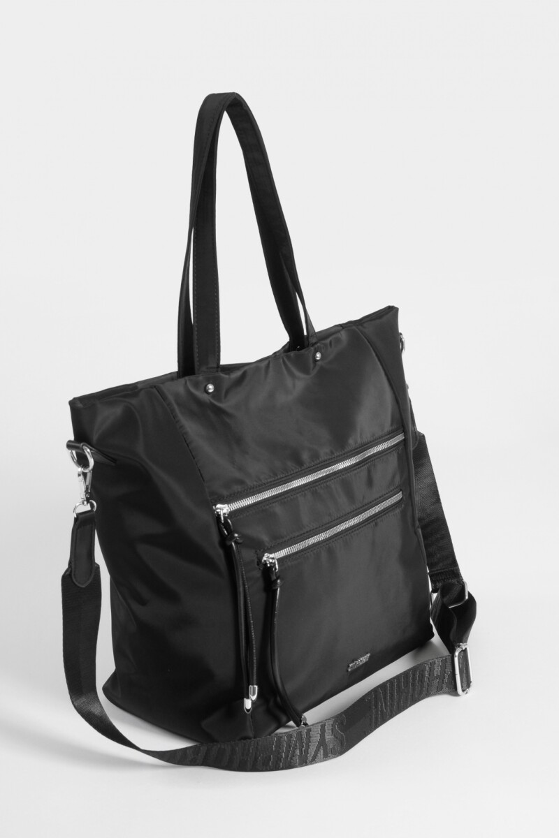 Shopper con cierres negro