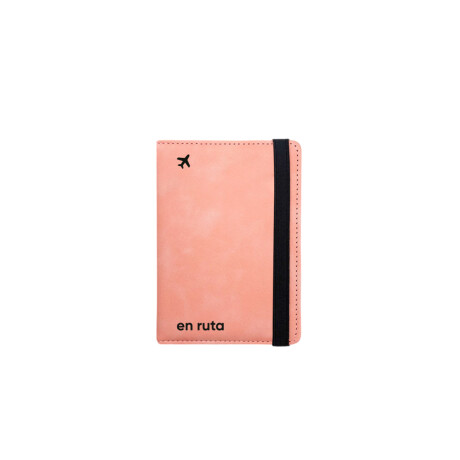 Porta pasaporte y tarjetas plegable Rosado