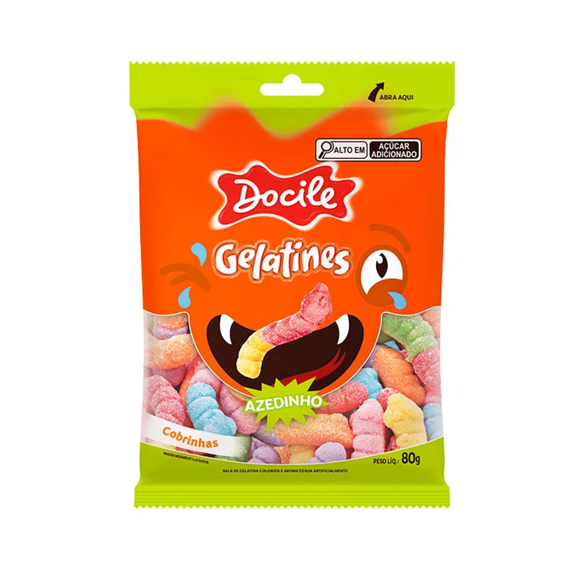 Gelatina Docile 80 grs - Gusanos Ácidos — Ardo Mayorista