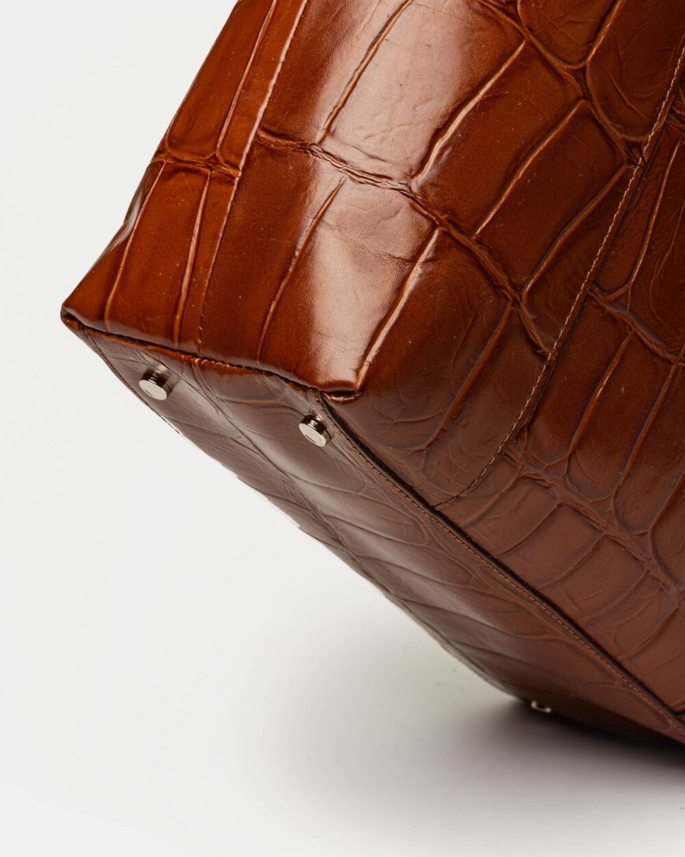 Shopper The Icon en cuero grabado big croco Cuoio