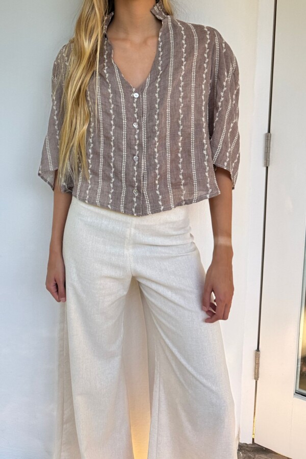 Pantalón Lino Beige Melange Pantalón Lino Beige Melange