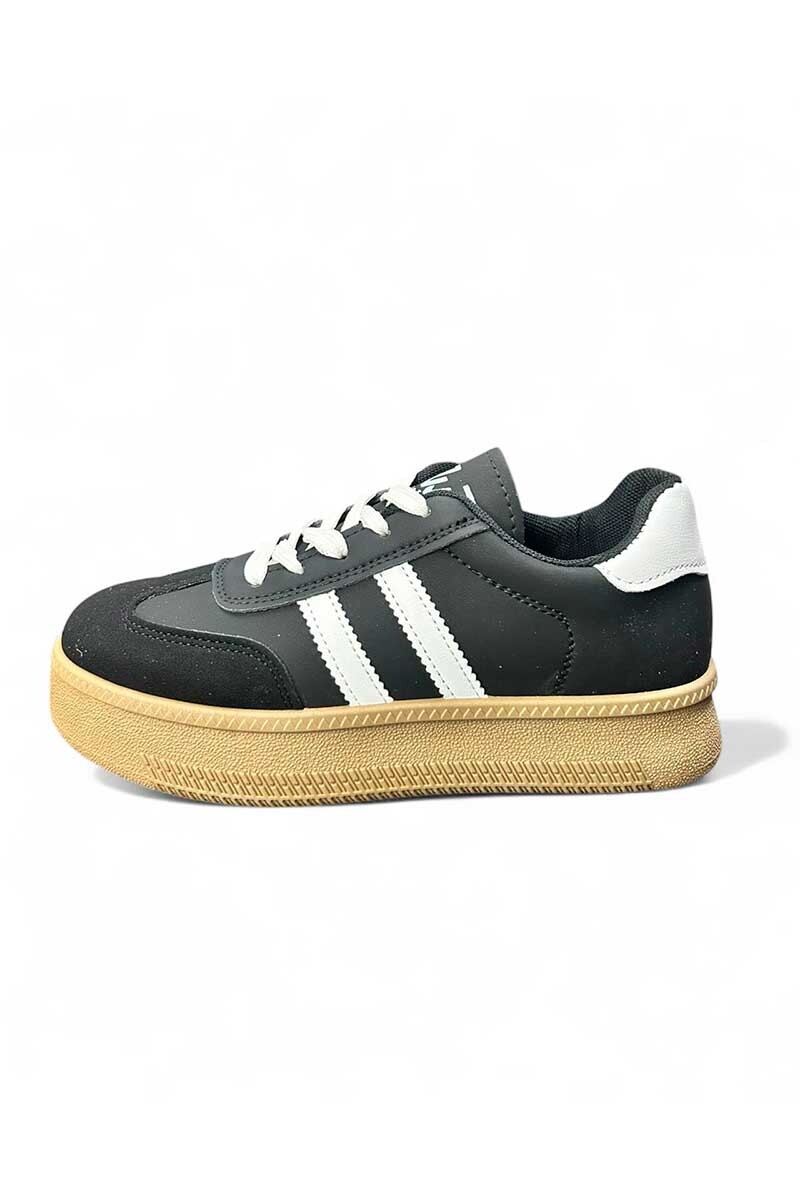 CALZADO DEPORTIVO DOS RAYAS PLATAFORMA Negro