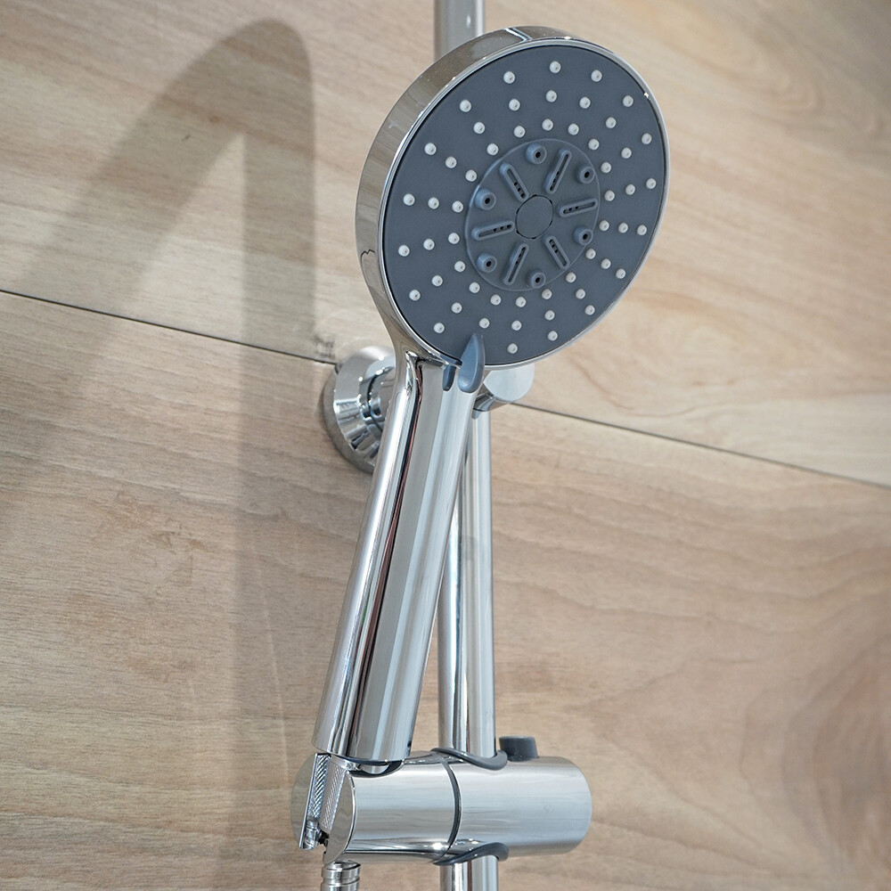 BARRAL CON DUCHA EXTERIOR MODELO CANDIA COLOR CROMO Barral Con Ducha Exterior Modelo Candia Color Cromo