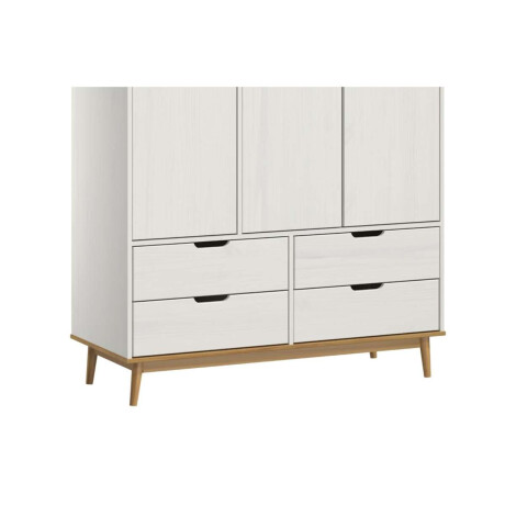 Ropero 3 Puertas 4 Cajones Li­nea Niordica Roble/Blanco