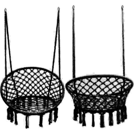 Hamaca Sillón Colgante Circular Macramé Algodón Negro