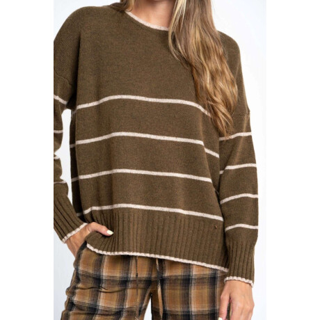 Sweater Rayado Oliva
