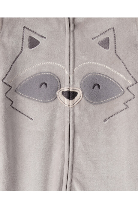 Pijama una pieza de micropolar, con pie, estampa mapache Pijama una pieza de micropolar, con pie, estampa mapache