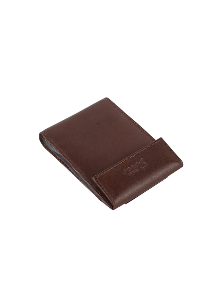 Tarjetero de Cuero con Separadores Transparentes - Marrón 