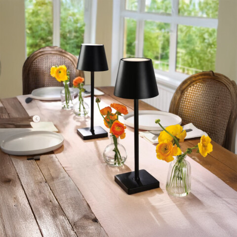 Lámpara de mesa LED inalámbrica 5W negro USB-C IX5000