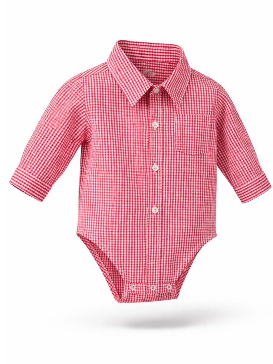 Camisa Body - cuadrille rojo 