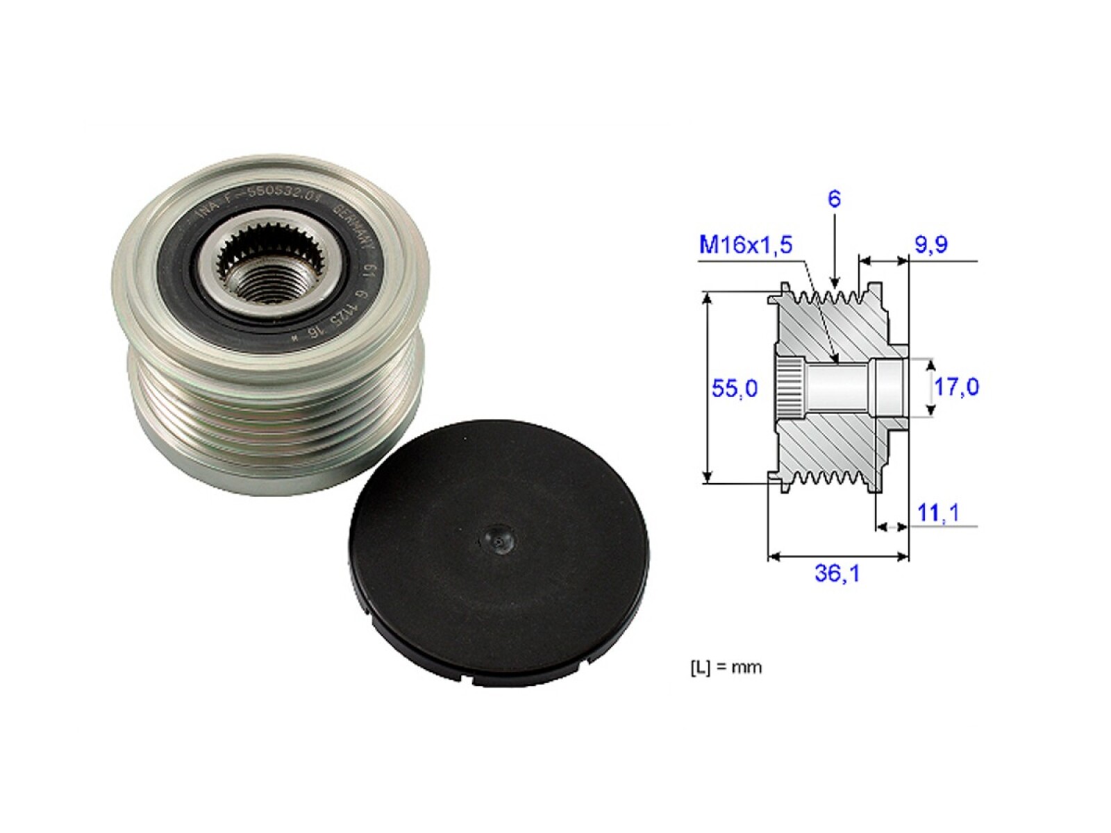 Polea Alternador Marcha Libre Iveco Daily 55C17 Chasis Cabina R.Doble Abs/Daily 35S14 Chasis Cabina Abs (Bra)/Daily 40S14 Chasi 