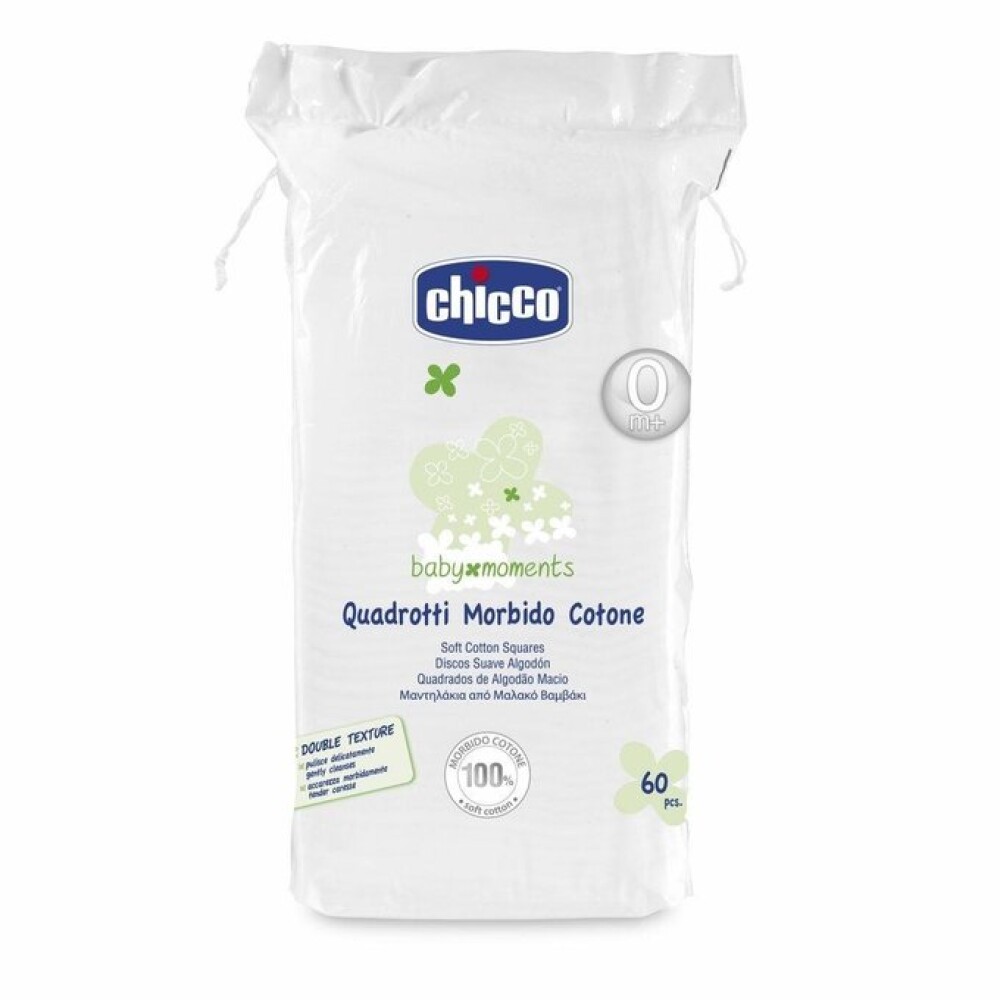 CUADRADOS DE ALGODÓN 60pcs CHICCO CUADRADOS DE ALGODÓN 60pcs CHICCO