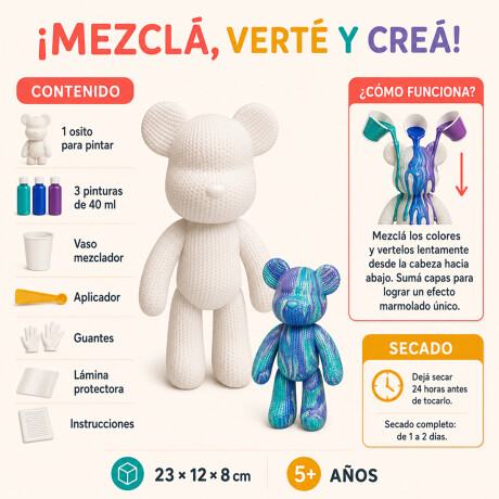 Osito Pour Palz textura Crochet Color Sorpresa Sc