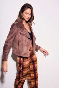 Campera Gamuza Cuero Vegano Chocolate