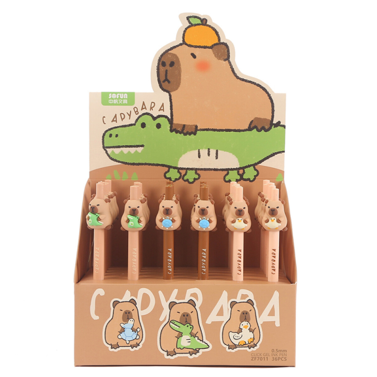Lapicera Retráctil Capybara - Negro - 0,5mm 