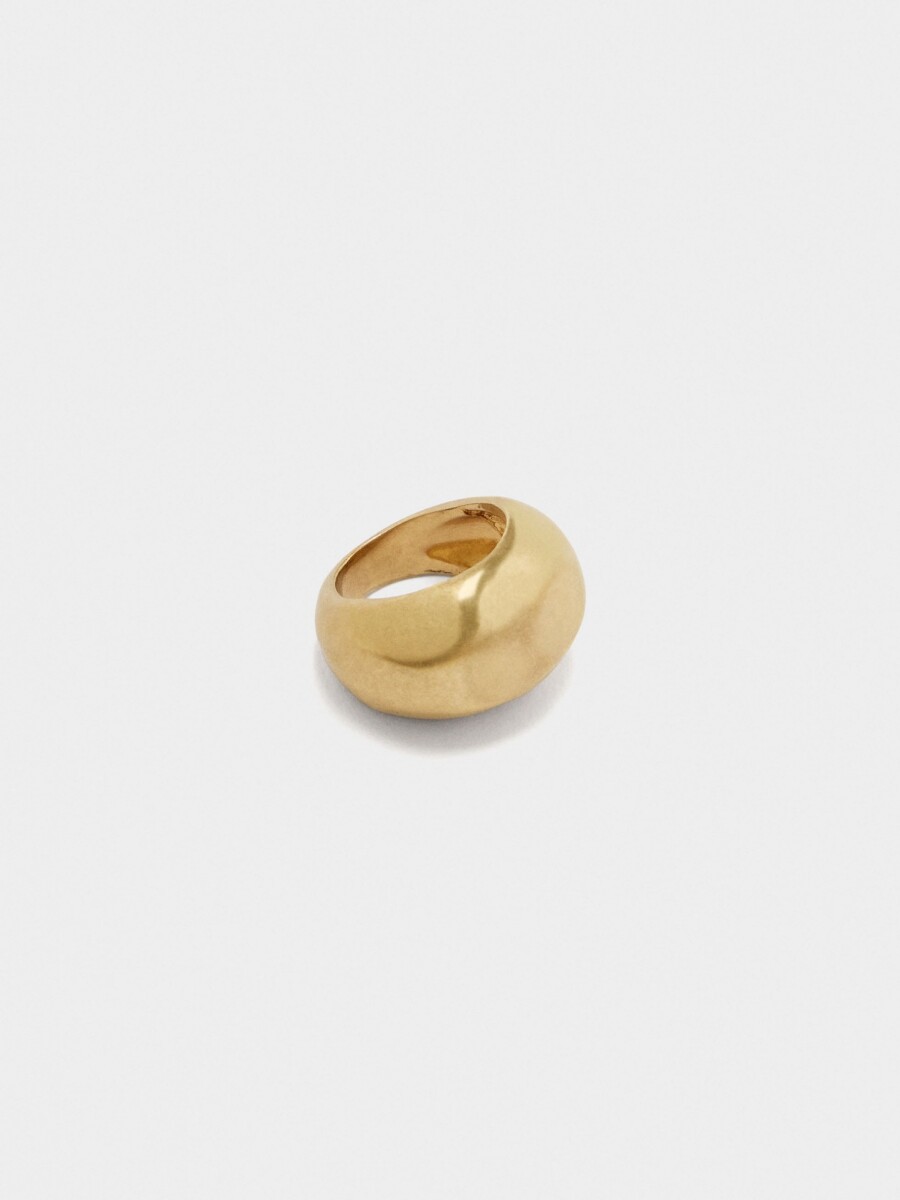Anillo Redondeado Facetado dorado