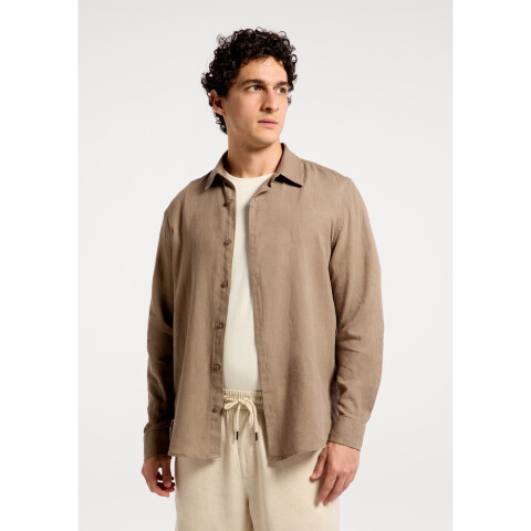 CAMISA ML MASC MARROM MEDIO