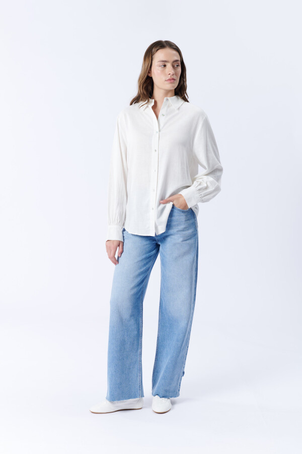 Pantalón De Jean Wide Azul Medio