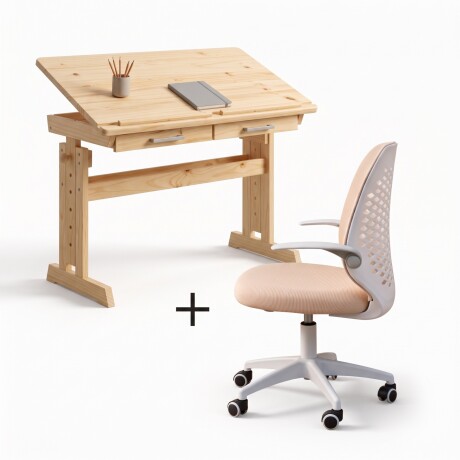 COMBO PACK MESA DE TRABAJO ALTURA REGULABLE EXTENSIBLE + SILLA BEIGE DE OFICINA ERGONÓMICA CON RUEDAS COMBO PACK MESA DE TRABAJO ALTURA REGULABLE EXTENSIBLE + SILLA BEIGE DE OFICINA ERGONÓMICA CON RUEDAS