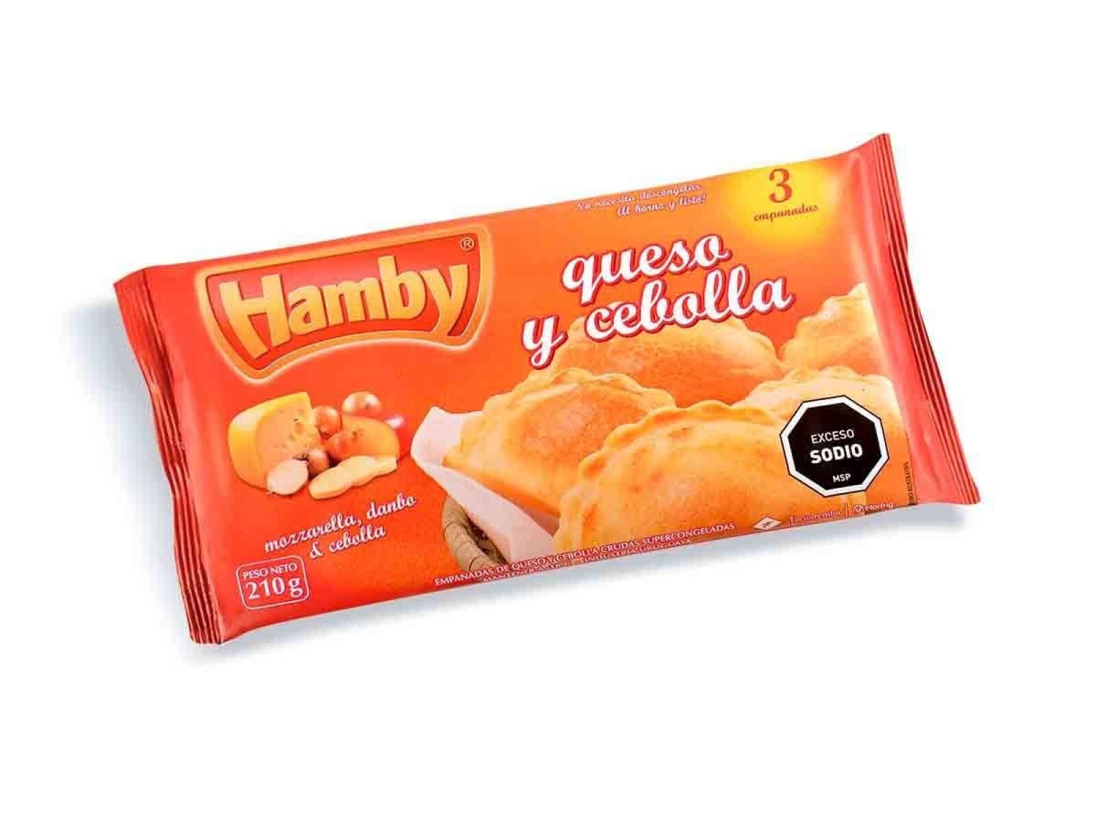 EMPANADAS HAMBY QUESO Y CEBOLLA X 3 
